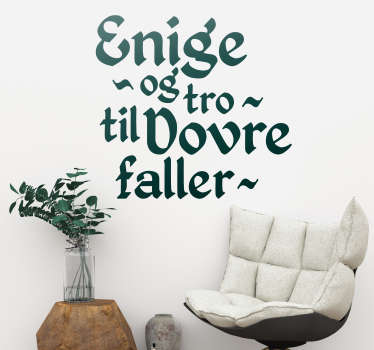 Norge motto stue vegg innredning - Tenstickers