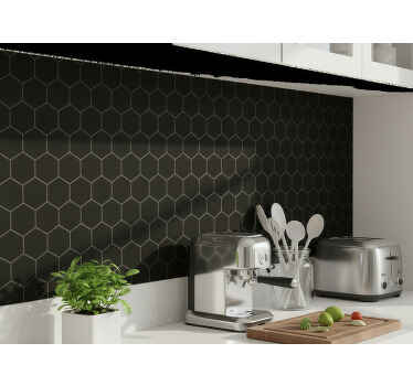 Wandtattoo küche matte schwarze waben - TenStickers