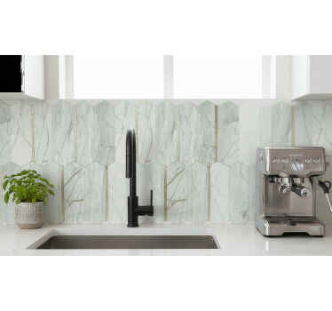 Autocolante para cozinha com design de mármore moderno - TenStickers