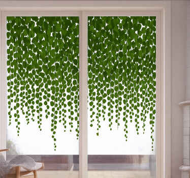 Vinilo translúcido para ventana enredaderas verdes - TenVinilo