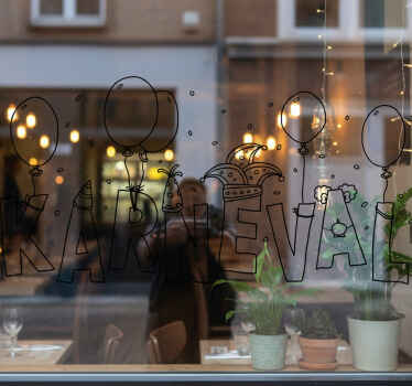 Schaufenster folie mit schwarz-weißen karnevalstexten - TenStickers