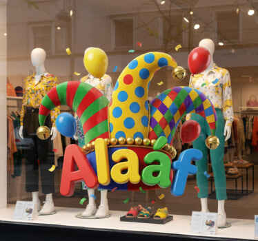Etalage sticker kleurrijk 3d alaaf design - TenStickers
