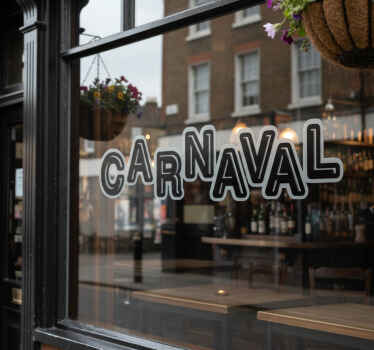 Etalage sticker zwart-wit carnaval - TenStickers