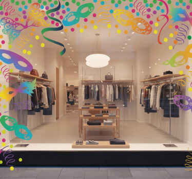 Sticker vitrine cadre confetti coloré - TenStickers