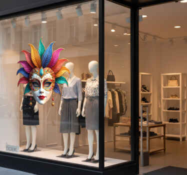 Shop window sticker colorful carnival mask - TenStickers