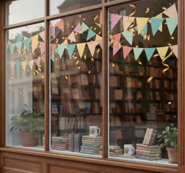 Pastel colors carnival decorations shop window sticker - TenStickers