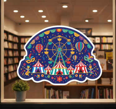 Shop window sticker blue circus carnival - TenStickers