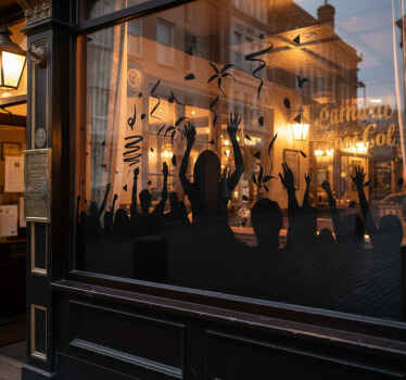 Schaufenster folie festliche karnevalsmenge - TenStickers