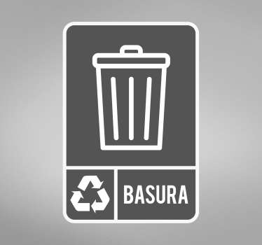 Señalética adhesiva reciclaje basura general - TenVinilo