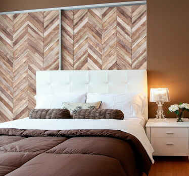 Vinilo imitación madera diseño de paneles triangulares - TenVinilo