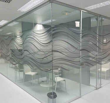 Vinilo ácido para cristal olas dinámicas en escala de grises - TenVinilo