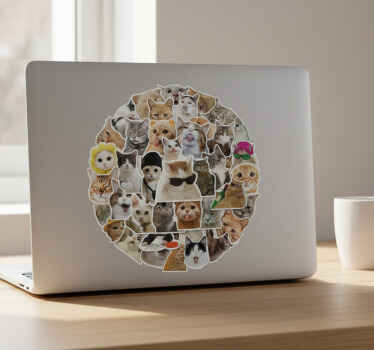 Macbook sticker cute tiny cats - TenStickers