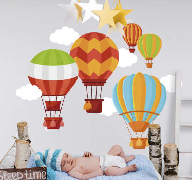 Hot Air Balloon Children´s Wall Sticker - TenStickers