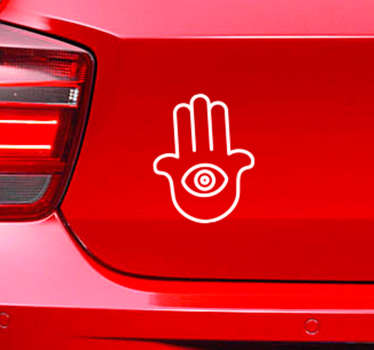Hamsa hand symbol car sticker - TenStickers