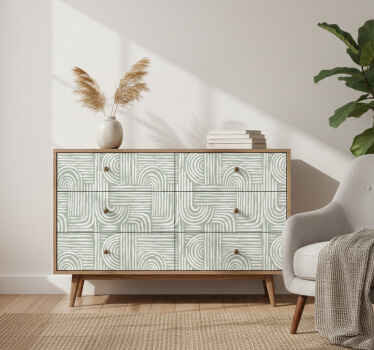 Furniture sticker sage green geometric design - TenStickers