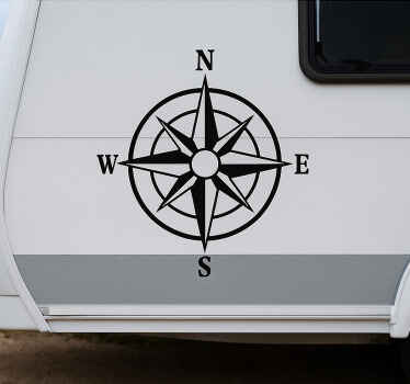 Campervan decal wind rose map - TenStickers