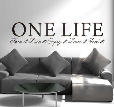 ONE LIFE FACE IT LIVE wall quote decal - TenStickers
