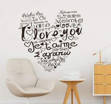 I Love You Languages Living Room Wall Decor - TenStickers