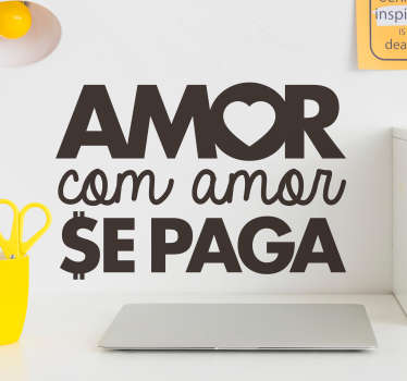 Autocolantes textos amor com amor - TenStickers