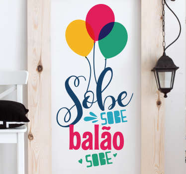 Autocolantes com texto sobe balão sobe - TenStickers