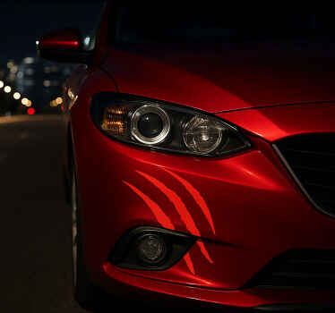 Pegatina coche marcas de arañazos rojos - TenVinilo