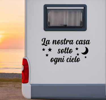 Adesivo per roulotte la nostra casa mobile - TenStickers