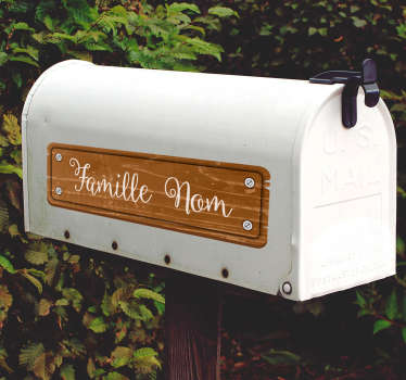 Sticker Entrée Boite aux letters texture bois - TenStickers