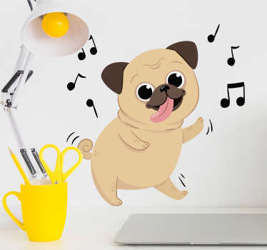 Musikalischer Hund Tier Wandaufkleber - TenStickers