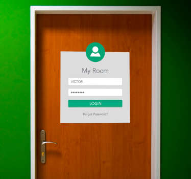 Login and Password Door Sticker - TenStickers