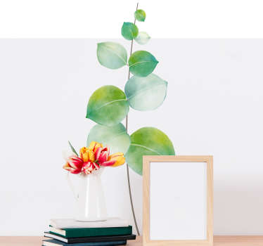 Eucalyptus illustration living room wall sticker - TenStickers