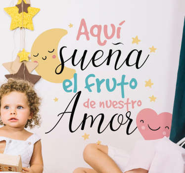 Vinilo frase el fruto de nuestro amor - TenVinilo