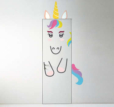 Sticker Porte Dessin Licorne - TenStickers