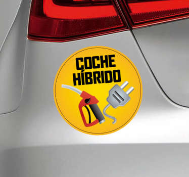 Pegatina para coche híbrido con iconos - TenVinilo