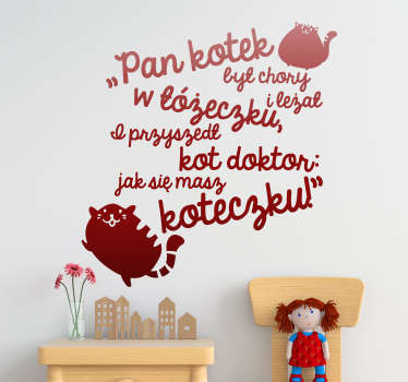 Naklejka na ścianę Napis Kotek i doktor - TenStickers