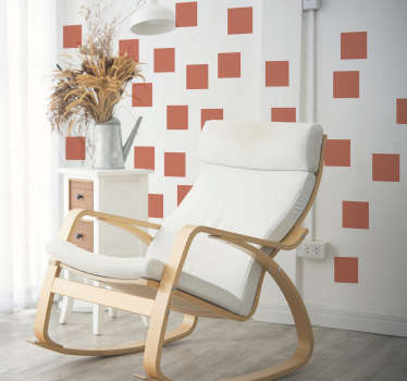 Zestaw naklejek koralowe kwadraty - TenStickers