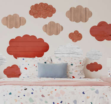 Vinil infantil Conjunto de Nuvens Coral - TenStickers