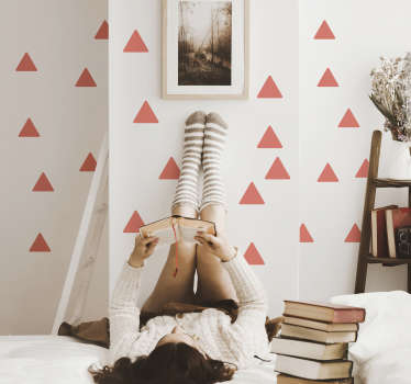 Sticker géométriques pack triangles corail - TenStickers