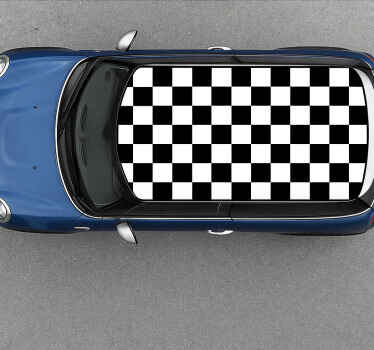Car sticker black and white chess design - TenStickers