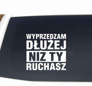 Naklejka na samochód prowokujący humor drogowy - TenStickers