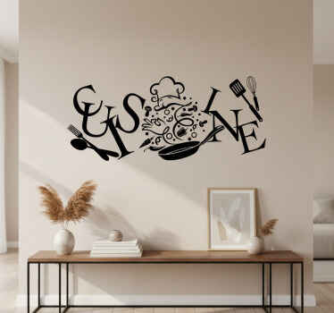 Sticker mural cuisine avec ustensiles - TenStickers