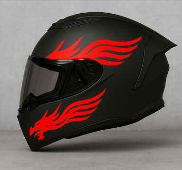Naklejki na kask motocyklowy skrzydła ognistego smoka - TenStickers
