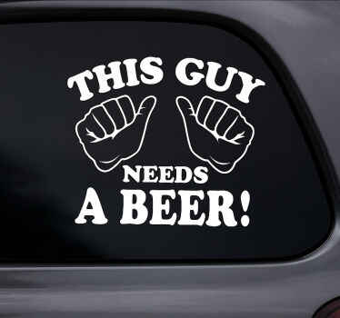 Vinilo diseño de coche etiqueta divertida de cerveza - TenVinilo