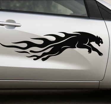 Nalepka za avto tekaška puma s plameni - TenStickers