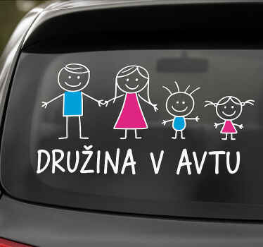 Nalepka za avto družina v avtu - TenStickers