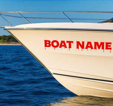 Bootsaufkleber mit tropfendem bootsnamen - TenStickers