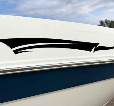 Stickers bateau motif tribal noir - TenStickers