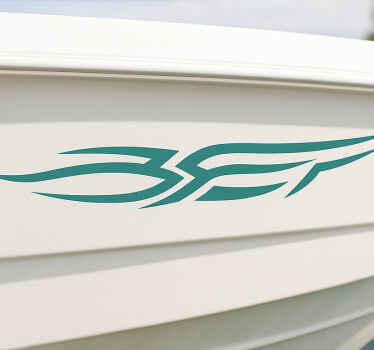 Bootsaufkleber in türkisfarbenem tribal-design - TenStickers