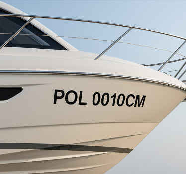 Bootsaufkleber mit registrierungsnummernangaben - TenStickers