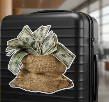 Sticker voyage sac d'argent - TenStickers