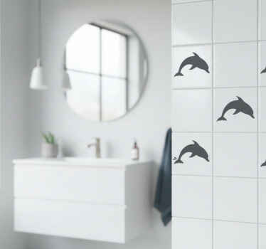 Tile decal for bathroom mini jumping dolphins - TenStickers